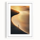 Minimalist Horizon Art – Golden Coastal Sunset Reflection Print