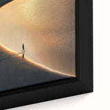 Minimalist Horizon Art – Golden Coastal Sunset Reflection Print