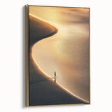 Minimalist Horizon Art – Golden Coastal Sunset Reflection Print