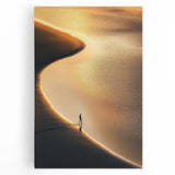 Minimalist Horizon Art – Golden Coastal Sunset Reflection Print