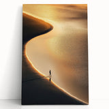 Minimalist Horizon Art – Golden Coastal Sunset Reflection Print