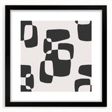Minimalist Abstract Wall Art - Black and White Organic Shapes