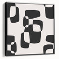 Minimalist Abstract Wall Art - Black and White Organic Shapes