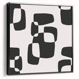 Minimalist Abstract Wall Art - Black and White Organic Shapes