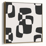 Minimalist Abstract Wall Art - Black and White Organic Shapes