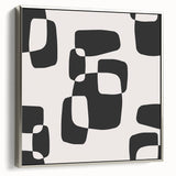 Minimalist Abstract Wall Art - Black and White Organic Shapes