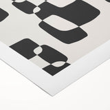 Minimalist Abstract Wall Art - Black and White Organic Shapes