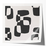 Minimalist Abstract Wall Art - Black and White Organic Shapes