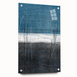 Moody Modern Wall Art – Deep Blue & Gray Abstract Landscape