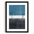 Moody Modern Wall Art – Deep Blue & Gray Abstract Landscape