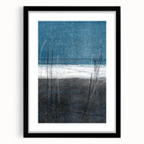 Moody Modern Wall Art – Deep Blue & Gray Abstract Landscape