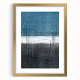 Moody Modern Wall Art – Deep Blue & Gray Abstract Landscape