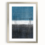 Moody Modern Wall Art – Deep Blue & Gray Abstract Landscape