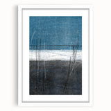Moody Modern Wall Art – Deep Blue & Gray Abstract Landscape