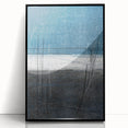 Moody Modern Wall Art – Deep Blue & Gray Abstract Landscape