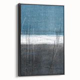 Moody Modern Wall Art – Deep Blue & Gray Abstract Landscape