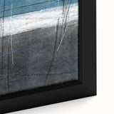 Moody Modern Wall Art – Deep Blue & Gray Abstract Landscape