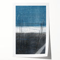 Moody Modern Wall Art – Deep Blue & Gray Abstract Landscape