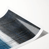 Moody Modern Wall Art – Deep Blue & Gray Abstract Landscape