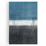 Moody Modern Wall Art – Deep Blue & Gray Abstract Landscape