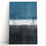 Moody Modern Wall Art – Deep Blue & Gray Abstract Landscape