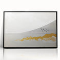 Elegant Zen Garden Wall Art – Golden Mountains & Birds