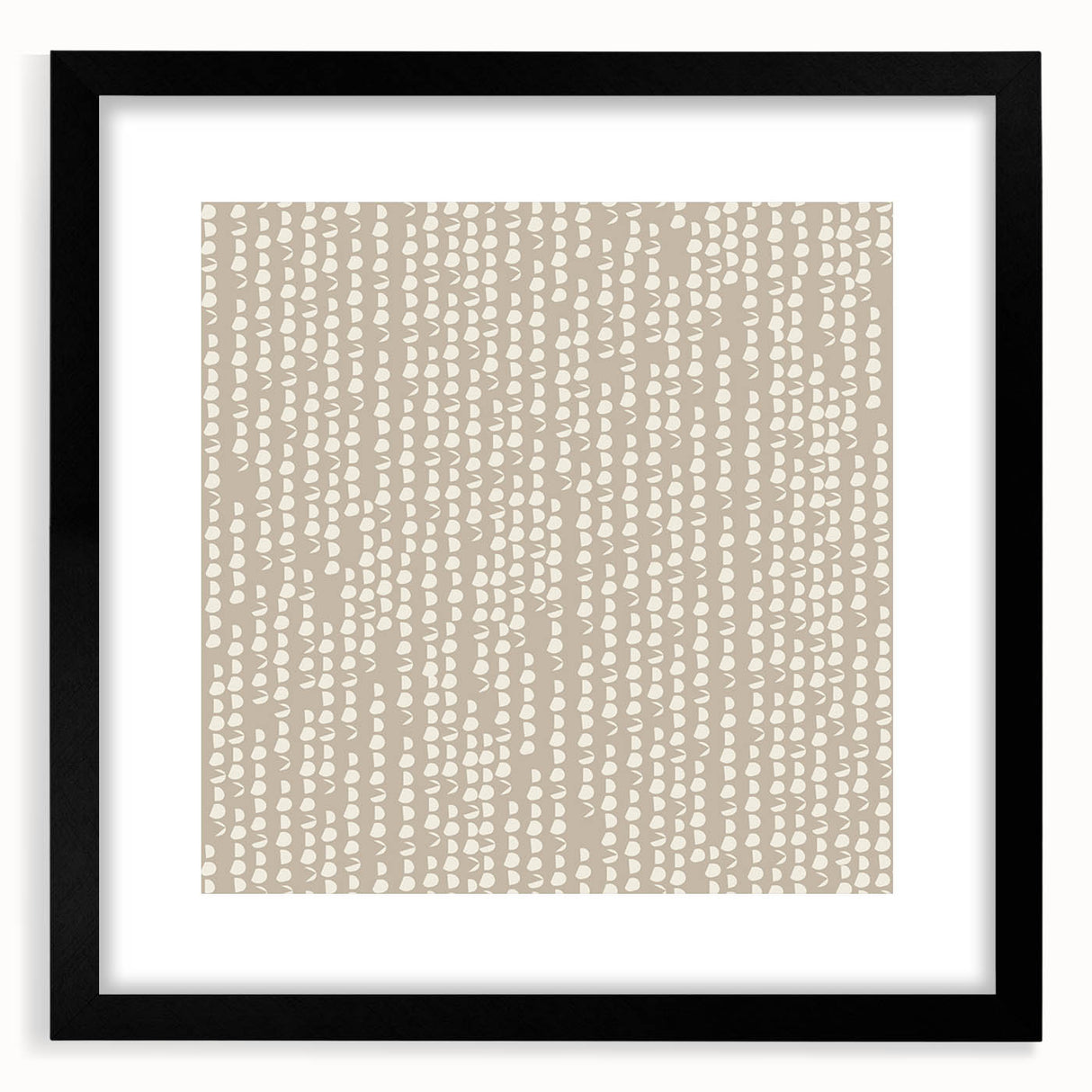 Geometric Abstract Canvas Art – Minimal Dot Grid in Soft Beige