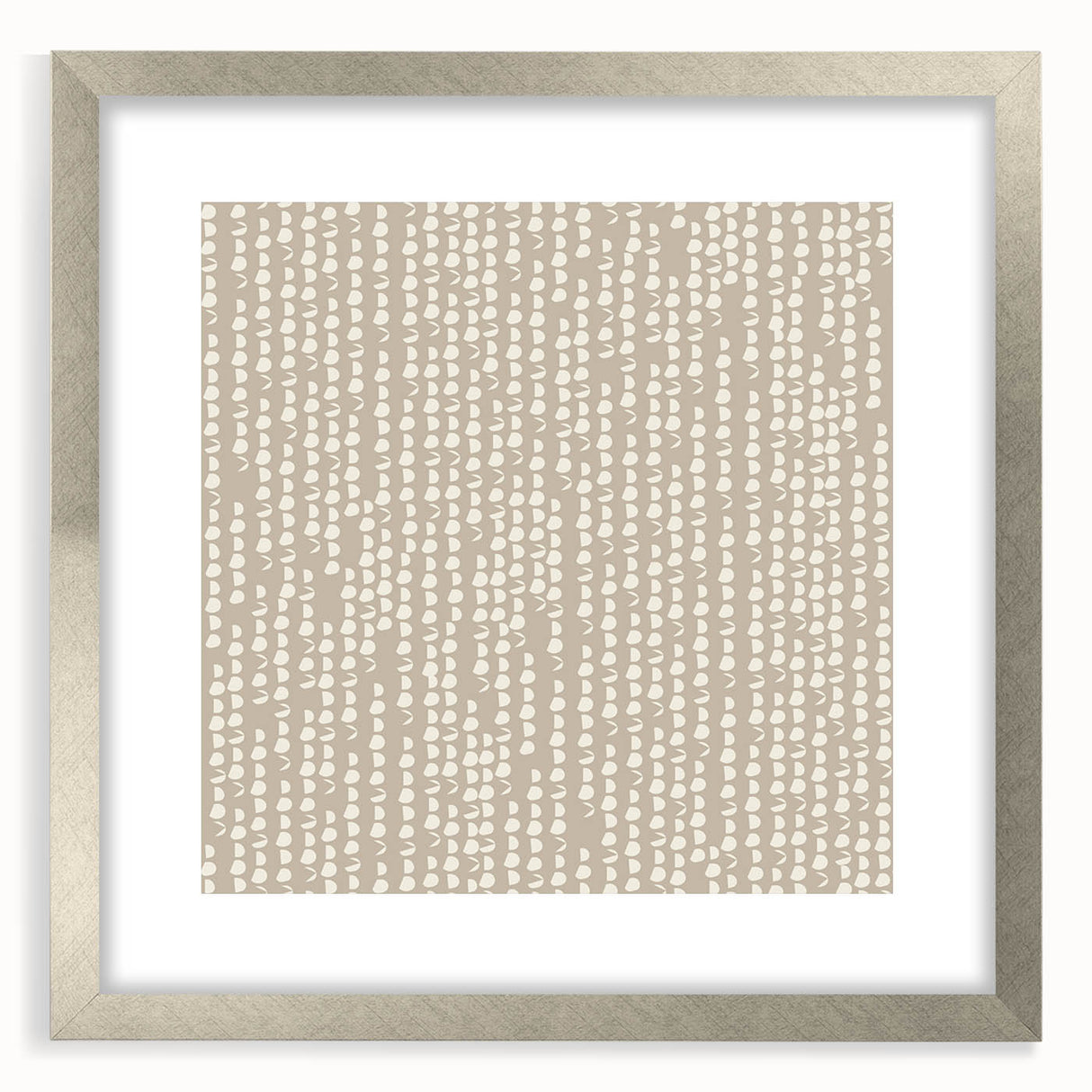 Geometric Abstract Canvas Art – Minimal Dot Grid in Soft Beige