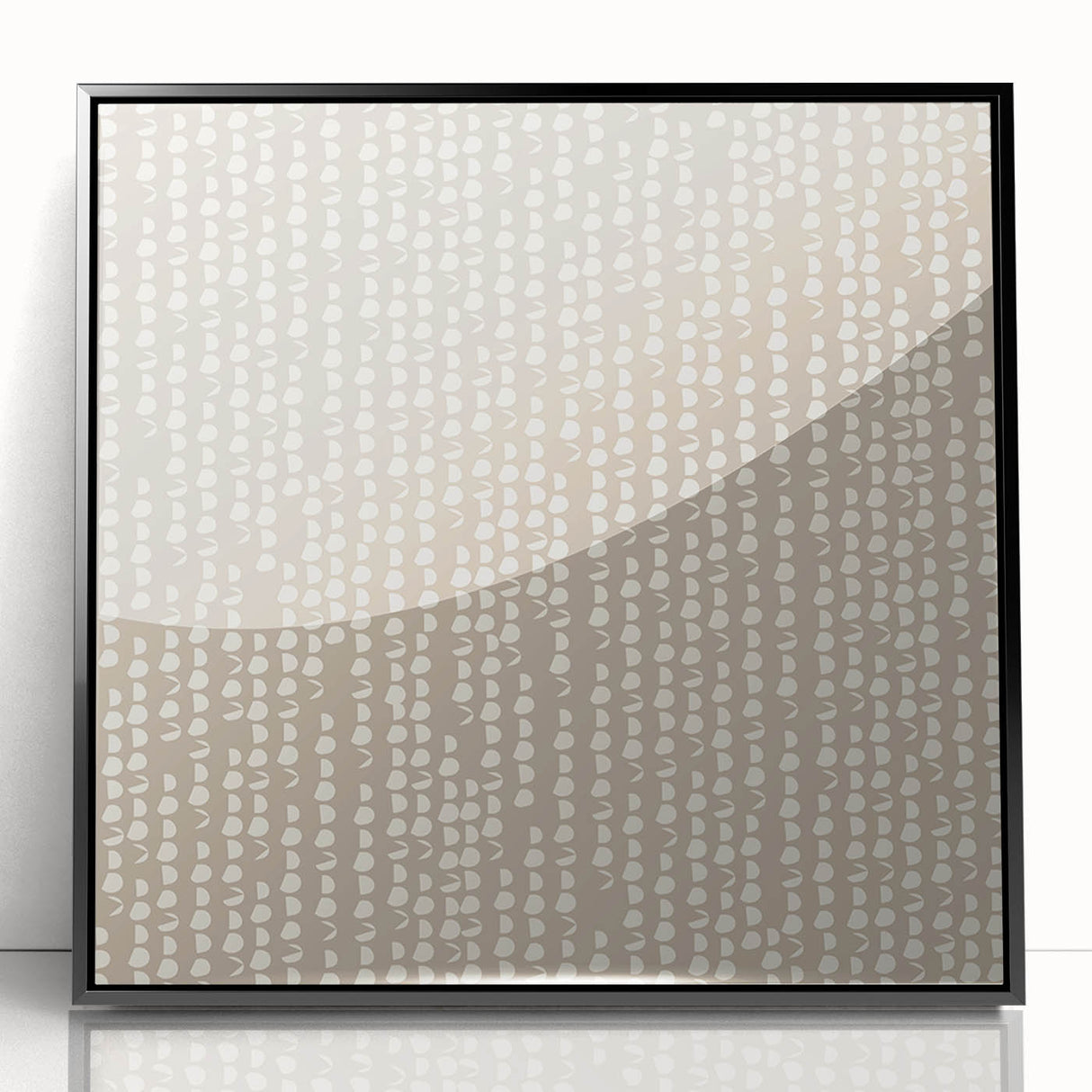 Geometric Abstract Canvas Art – Minimal Dot Grid in Soft Beige