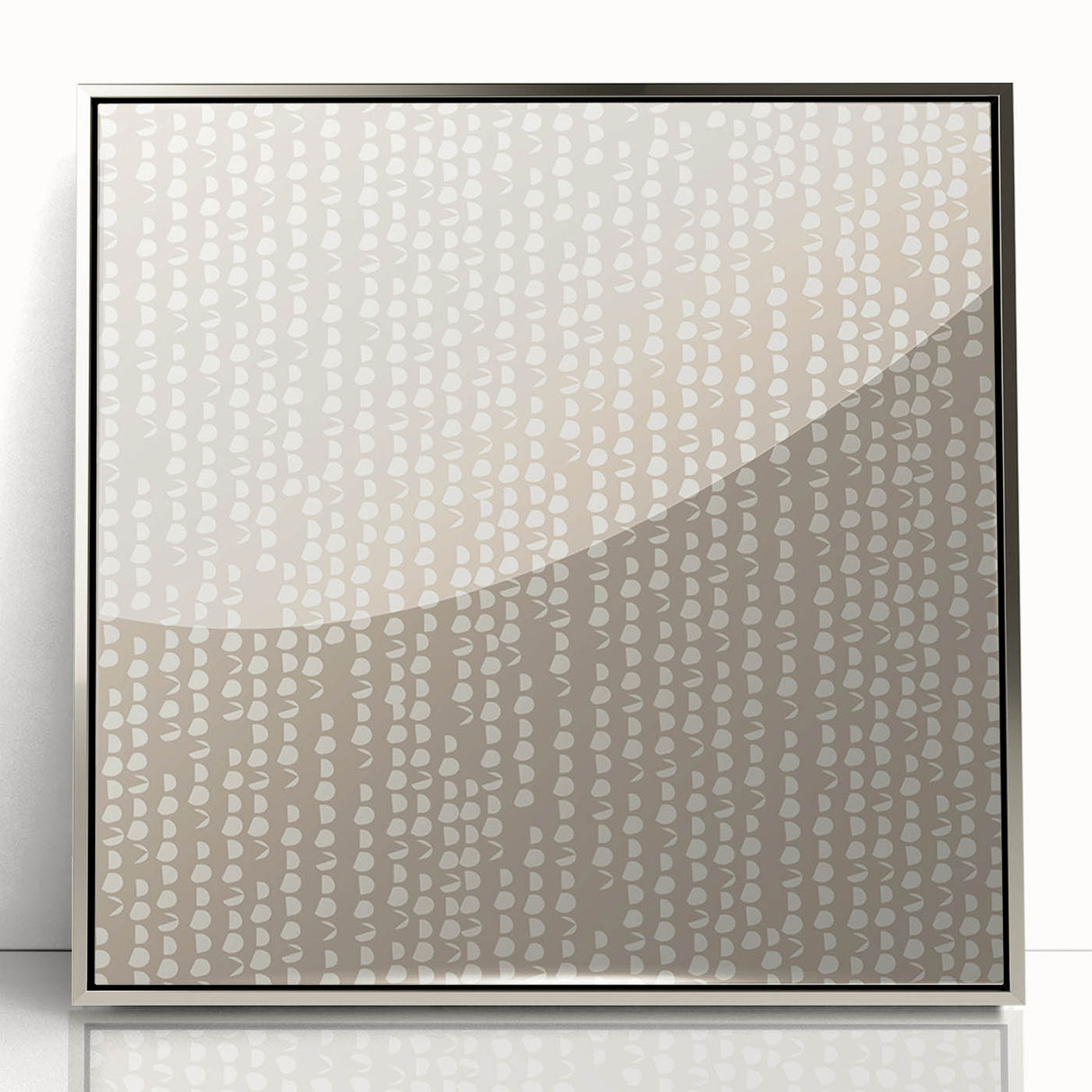 Geometric Abstract Canvas Art – Minimal Dot Grid in Soft Beige