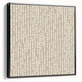 Geometric Abstract Canvas Art – Minimal Dot Grid in Soft Beige