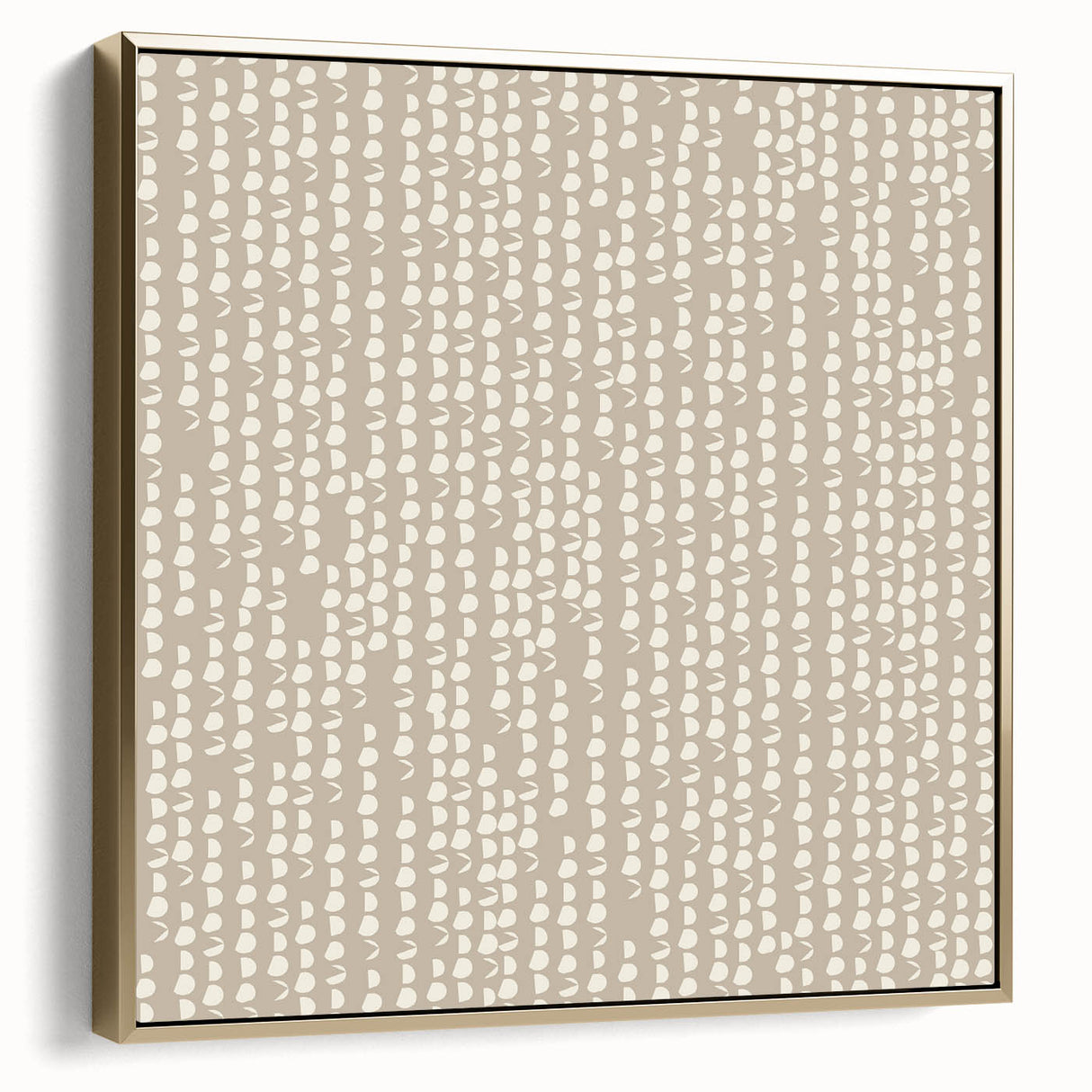 Geometric Abstract Canvas Art – Minimal Dot Grid in Soft Beige