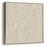 Geometric Abstract Canvas Art – Minimal Dot Grid in Soft Beige