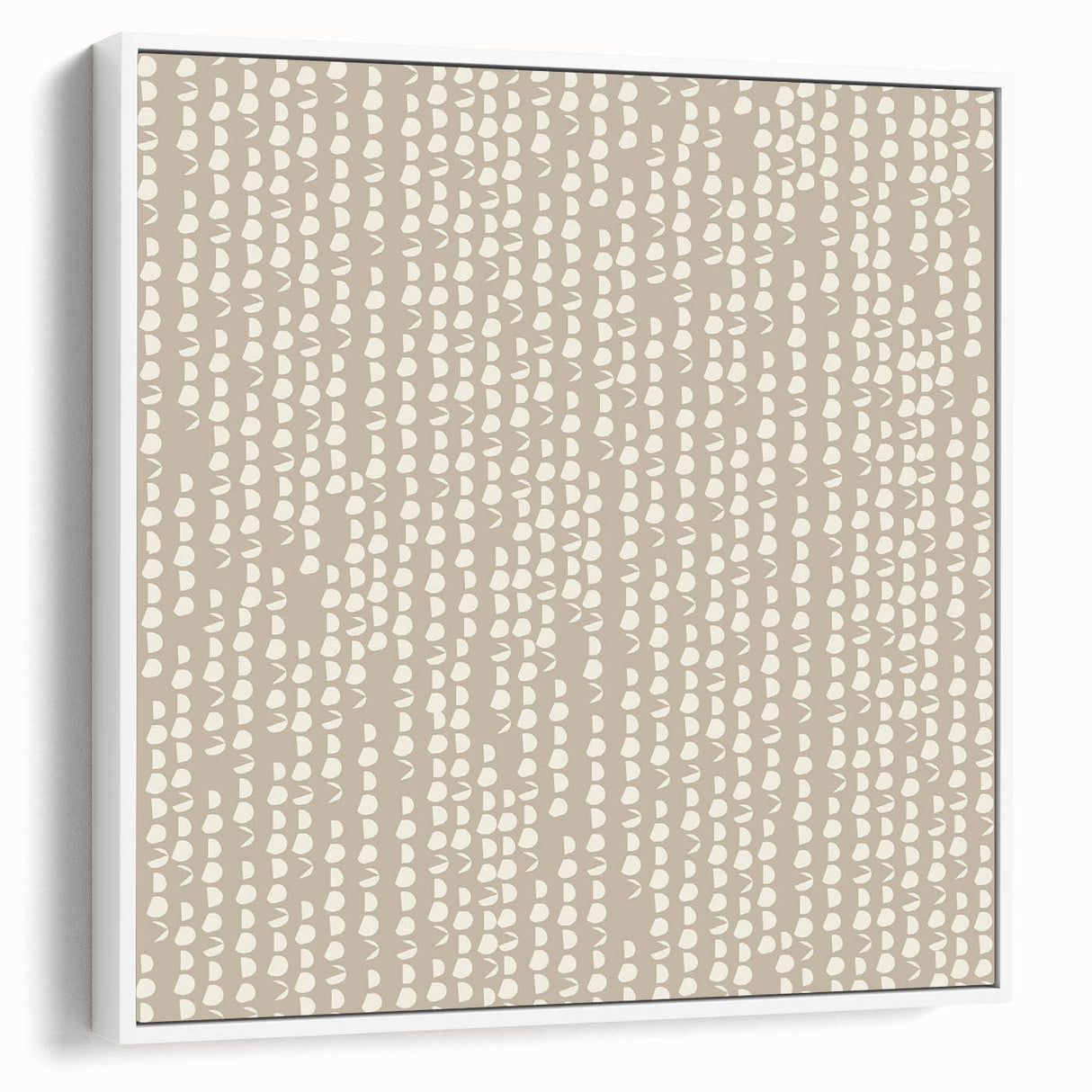 Geometric Abstract Canvas Art – Minimal Dot Grid in Soft Beige