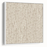 Geometric Abstract Canvas Art – Minimal Dot Grid in Soft Beige