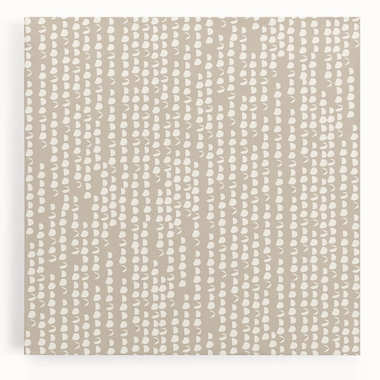 Geometric Abstract Canvas Art – Minimal Dot Grid in Soft Beige