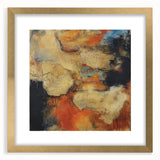 Earthen Harmony Abstracts – Fiery Orange & Beige Modern Wall Art