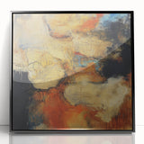 Earthen Harmony Abstracts – Fiery Orange & Beige Modern Wall Art