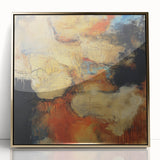 Earthen Harmony Abstracts – Fiery Orange & Beige Modern Wall Art