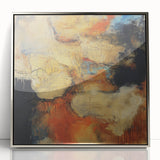 Earthen Harmony Abstracts – Fiery Orange & Beige Modern Wall Art