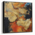 Earthen Harmony Abstracts – Fiery Orange & Beige Modern Wall Art