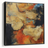 Earthen Harmony Abstracts – Fiery Orange & Beige Modern Wall Art