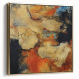 Earthen Harmony Abstracts – Fiery Orange & Beige Modern Wall Art