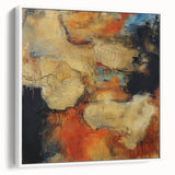 Earthen Harmony Abstracts – Fiery Orange & Beige Modern Wall Art