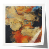Earthen Harmony Abstracts – Fiery Orange & Beige Modern Wall Art