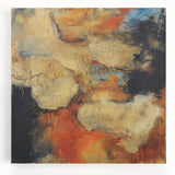 Earthen Harmony Abstracts – Fiery Orange & Beige Modern Wall Art