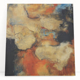 Earthen Harmony Abstracts – Fiery Orange & Beige Modern Wall Art