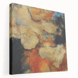 Earthen Harmony Abstracts – Fiery Orange & Beige Modern Wall Art