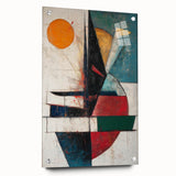 Vertical () (CopyColorful Abstract Geometric Wall Art – Modern Cubist Canvas
