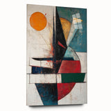 Vertical () (CopyColorful Abstract Geometric Wall Art – Modern Cubist Canvas